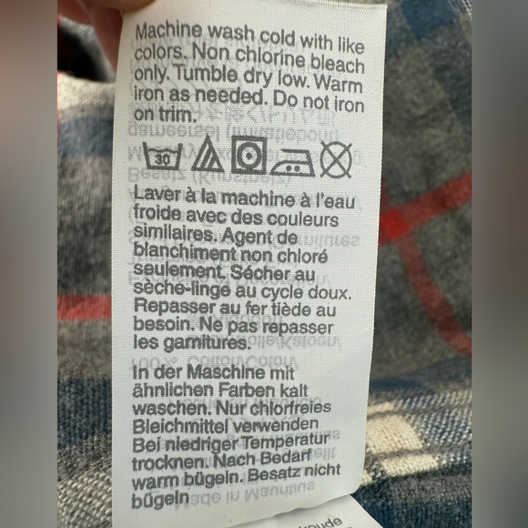 J Crew Mercantile Flex Men’ M Blue GRY Red Mid-Wt.  Flannel Cabincore Lumberjack - Picture 7 of 11